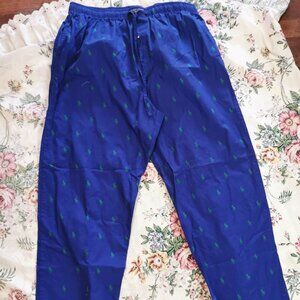Polo Ralph Lauren Cotton Sleepwear Pajama Pant Mens L Navy Over Print Pony 0057